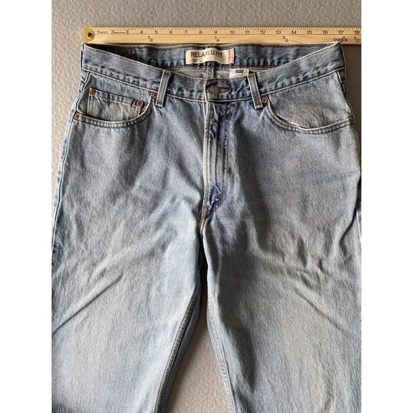 Levi 550 Jeans Mens 34x31 Blue Relaxed Straight Leg Fading Light Tag 35x32 * - Picture 3 of 15